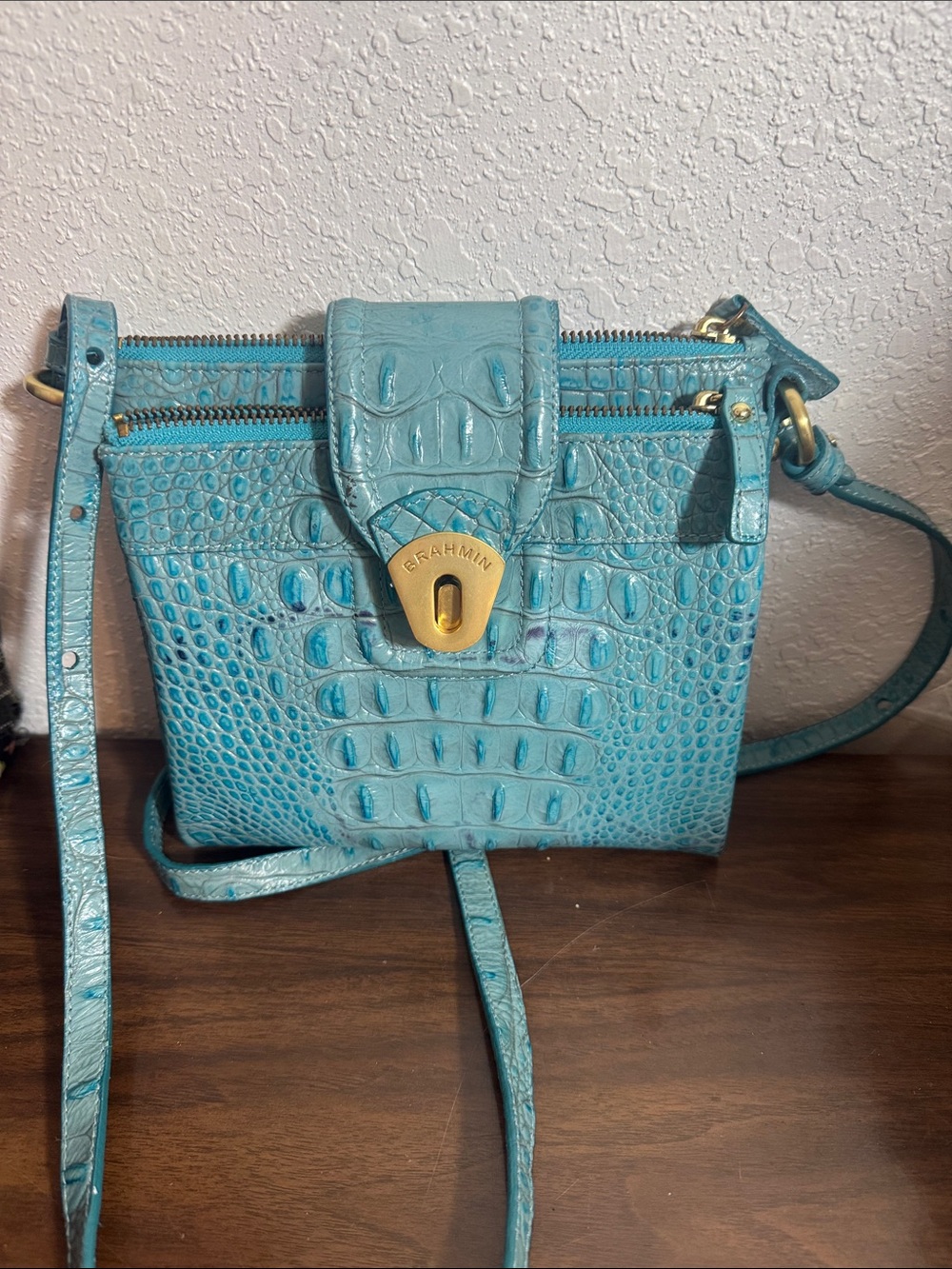 Vintage Brahmin Blue Turquoise Crossbody Mimosa